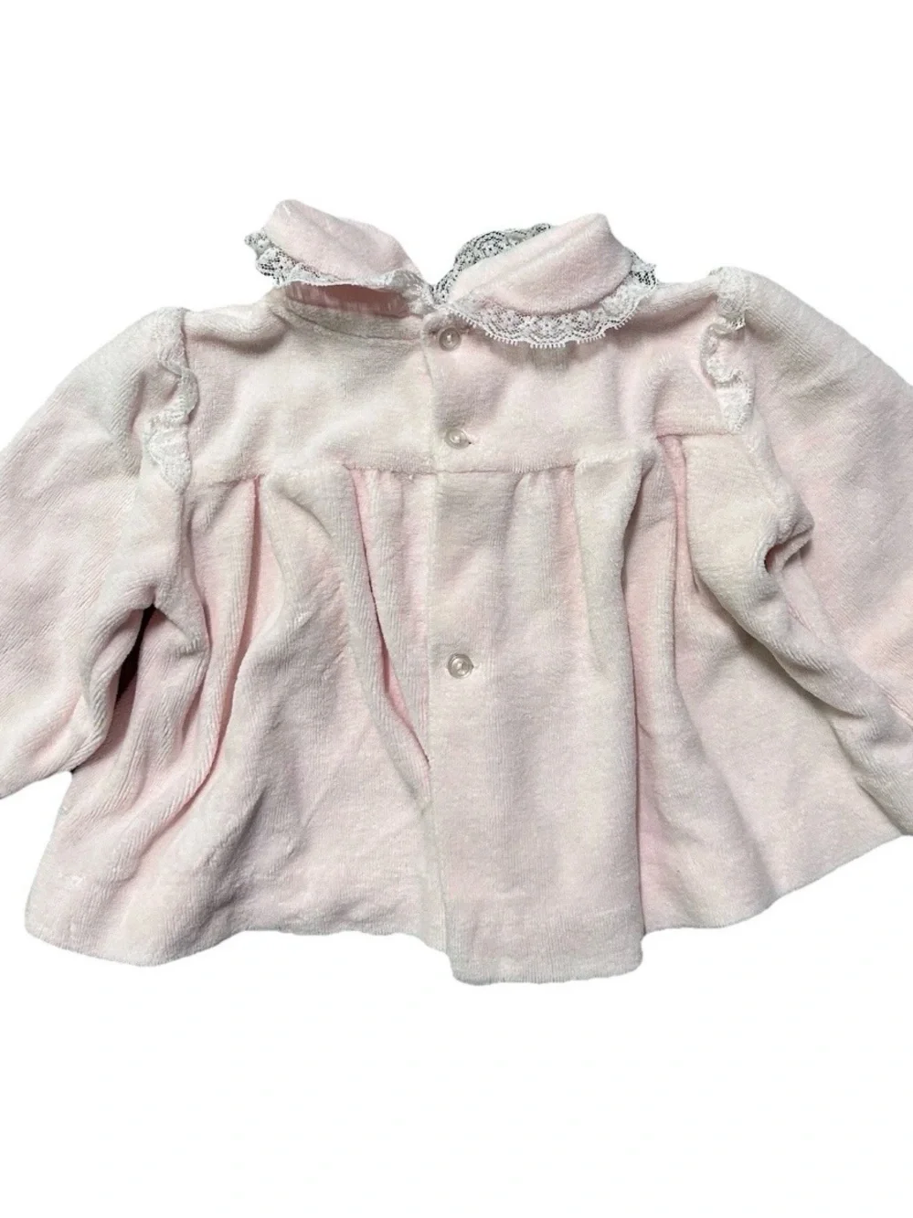 Vintage Baby Girl Velvet Long Sleeve Shirt Size 0-6 Months